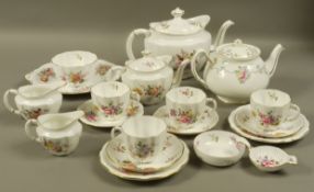 A Royal Crown Derby,' Derby Posies' tea service comprising large and small tea pot (large one