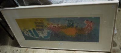Colour screen print titled Sanctuary XXIX, indistinctly signed in pencil to the margin