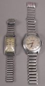 A gentleman's wristwatch by Arbor c.1930 in a rectangular chromed case case with stainless steel