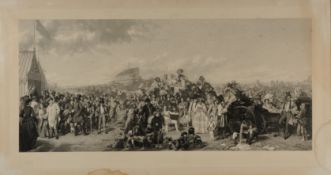 By and after William Powell Frith (1819-1909) 'Derby Day', engraving by Auguste Blanchard, early