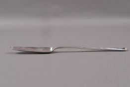 A George III silver marrow scoop, London 1791, engraved with the initials B.A., 22.7cm long,