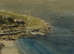 ARR John Goodall (British, late 20th century), Sennen Cove, Cornwall, watercolour, signed to lower