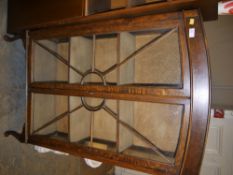 An oak and glazed two door display cabinet c.1930s together with a mahogany and glazed standing
