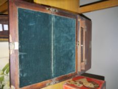 A 19th century mahogany writing slope inlaid with a brass plaque engraved Miss McGregor