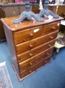 A MODERN PINE CHEST, of two short and four long drawers (sd)