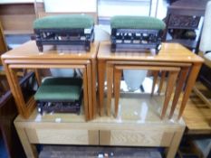 TWO TEAK NESTS OF TABLES