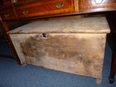 A VICTORIAN PINE CHEST, approximate size width 98cm x depth 46cm x height 50cm (sd)
