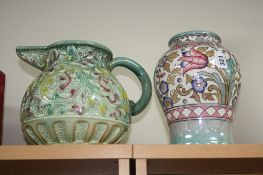 A CHARLOTTE RHEAD FOR BURSLEY WARE VASE, tube lined and florally decorated with lustre finish, shape