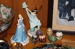 TWO ROYAL DOULTON DISNEY PRINCESSES FIGURES, 'Cinderella' DP1, 'Jasmine' DP6, together with six