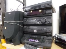 A SONY HI-FI, with two speakers (remote)