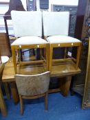 AN ART DECO STYLE WALNUT DRAW-LEAF TABLE, approximate size extended length 188cm x width 84cm x