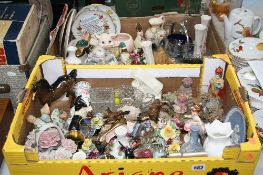 TWO BOXES OF CERAMICS, including Beswick brown gloss Foals