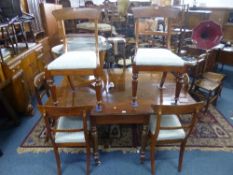 A 19TH CENTURY MAHOGANY DINING TABLE, the swivel action top with reeded edge and tapering rope twist