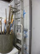 AN ALUMINIUM DOUBLE EXTENDING LADDER, and a step ladder (2)