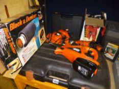 A QUANTITY OF ELECTRIC HAND TOOLS, including a boxed Black and Decker electric saw, jigsaw,drill,