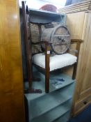 A MODERN OPEN BOOKCASE, and two matching smaller open bookcases (3)