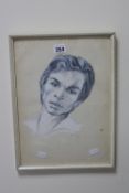 SUSAN HERBERT (1945-2014), portrait study, mixed media, signed and dated 1968 lower right,