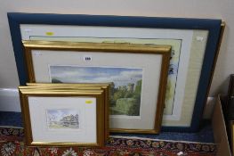 AFTER KEN BURTON, four Limited Edition colour prints, Cotswold and Warwickshire towns, signed and