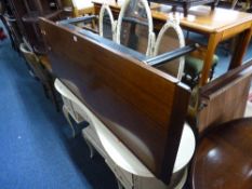 A 1950'S/60'S TEAK COFFEE TABLE, with ebonised base