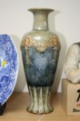 A ROYAL DOULTON STONEWARE VASE, to make a table lamp (hole near bottom), impressed marks, No.8476