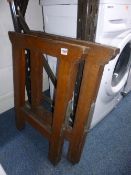 A PAIR OF OAK TRESTLE/COFFIN STANDS