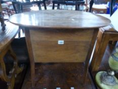 AN OAK SEWING BOX