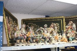 A COLLECTION OF CAPODIMONTE TRAMP FIGURES, and three similar pictures