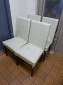 FOUR MODERN DINING CHAIRS, with beige leather upholstery