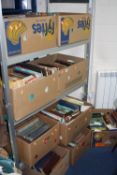NINE BOXES OF BOOKS, including novels, navigation, stamp interest etc