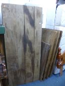 THREE LARGE TRESTLE TABLES, approximate size width 183cm x depth 79cm and four various smaller