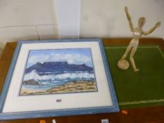 D HOPKINS, TABLE MOUNTAIN SOUTH AFRICA, watercolour, approximate size 40cm x 30cm and an artists