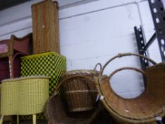 A QUANTITY OF WICKER BASKETS, etc including assorted baskets, a Lloyd Loom linen basket, another