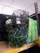 A QUANTITY OF HANGING BASKETS, and three boxes of hanging basket liners