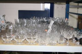 A QUANTITY OF GLASSWARE, including Stuart Crystal sundae dishes etc
