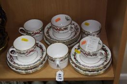 ROYAL WORCESTER 'HOLLY RIBBONS' TEAWARES, (19)