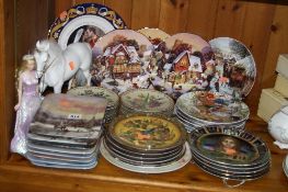 A QUANTITY OF COLLECTORS PLATES, including Wedgwood, Royal Doulton, many with packaging, together