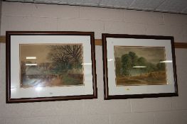 W. RAMSEY, farm workers gathering up the shooks, watercolour, signed lower right, approximately 36cm