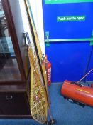 A PAIR OF SKI'S, marked 'Madshus Made in Norway', including poles, etc (6)