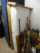 A PINE SINGLE BED FRAME, and mattress