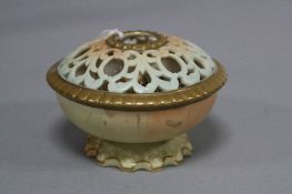 A LOCKE & CO WORCESTER BLUSH IVORY POT POURRI, of circular form