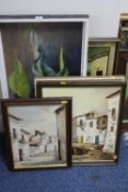 ANGUS MACAULAY, No.13 - Adam & Eve, oil on board, together with four other modern oil paintings (5)