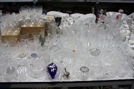 A QUANTITY OF GLASSWARES, including Tutbury Crystal, Webb etc