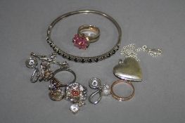 A BAG OF ASSORTED JEWELLERY, including bangle, etc