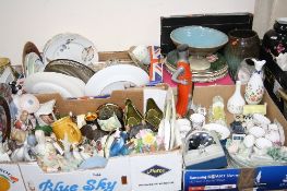 THREE BOXES OF CERAMICS AND GLASSWARES, including Royal Worcester, Coalport, together with