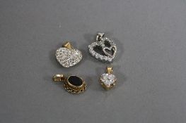 FOUR MIXED 9CT PENDANTS (4)