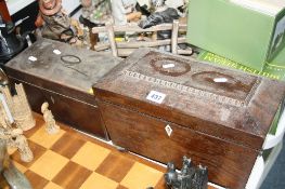 TWO GEORGIAN TEA CADDIES, (2)