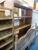 A TALL PINE OPEN BOOKCASE