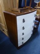 A PAINTED OAK CHEST, of five long drawers