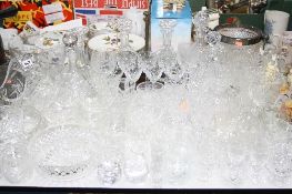A QUANTITY OF GLASSWARES, including Stuart and Royal Doulton drinking glasses