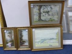 LATE VICTORIAN BRITISH SCHOOL, Mountainous lake scenes, one with yacht sailing to distance, a